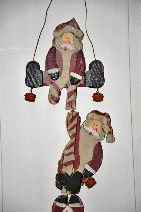 Weihnachtsmänner oder Schneemänner Holz, zum Aufhängen