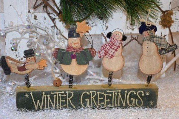 Vier Schneemänner "Winter Greetings"
