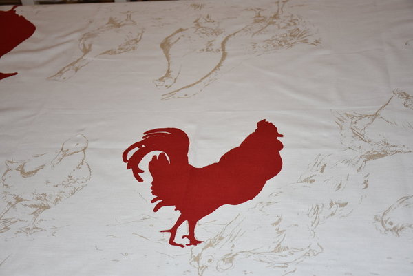 Country Corner Tischdecke mit Hühnern, Gänsen und Enten 150x250 cm
