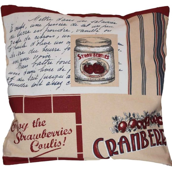 Country Corner Kissenhülle mit vintage print Cranberry, 40 x 40 cm