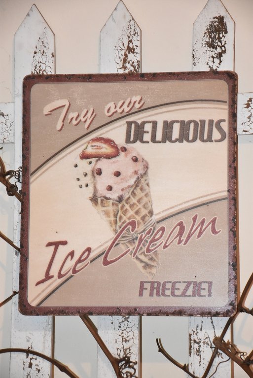 Country Corner Holzbild "Milkshake, Ice Cream" im vintage Look