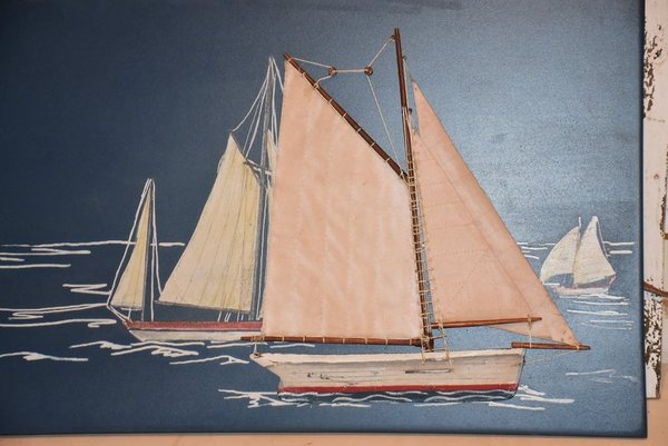 Country Corner Holzbild mit Segelschiffen im maritimen Stil
