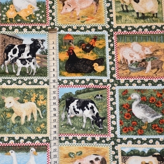 Stoff, Patchwork, Quilt, Deko "Farm animals squares"