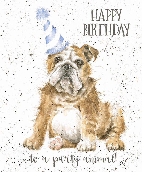 Wrendale Karte "Smile" Hund und Happy Birthday, Art. OC002