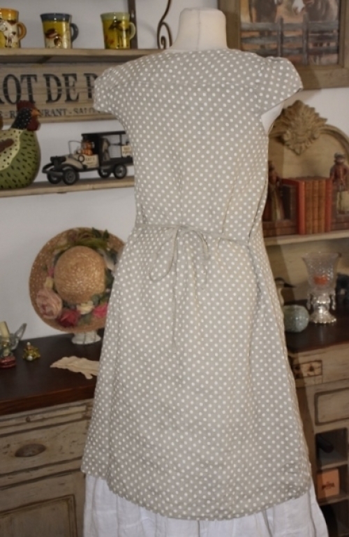 Talia Benson Kleid 120051, aus Leinen in beige