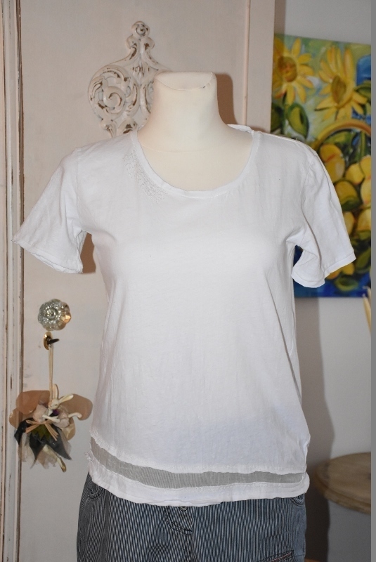 Ewa i Walla Bluse / Shirt 44518, Jersey, white - SALE