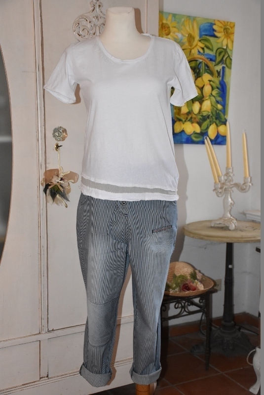 Ewa i Walla Bluse / Shirt 44518, Jersey, white - SALE