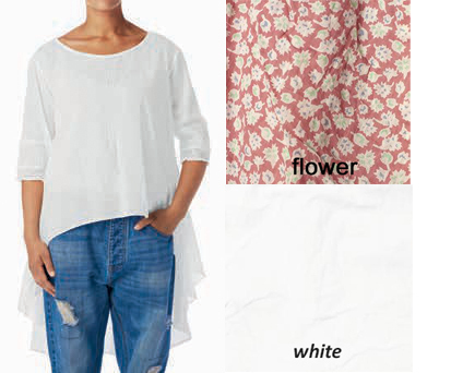 Ewa i Walla, Bluse / Shirt 44656, Voile, flower - SALE