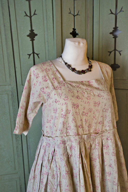 Les Ours, Kleid / Dress Blandine, Baumwolle fleurs rose - SALE