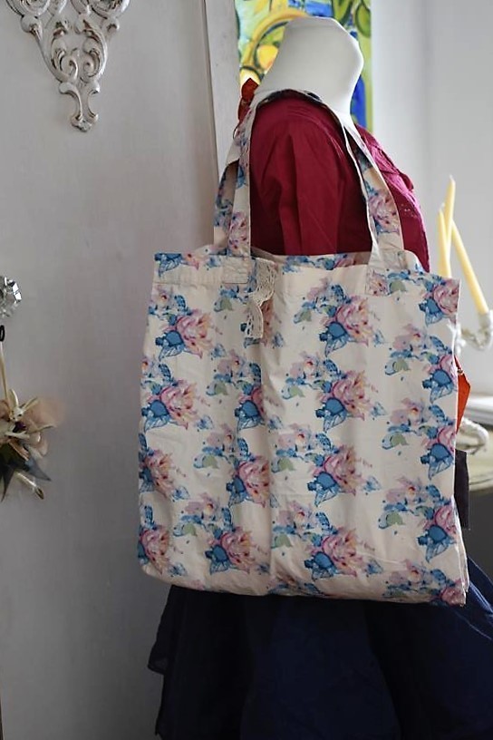 Ewa i Walla, Tasche, Shoppingbag aus Flower Cotton