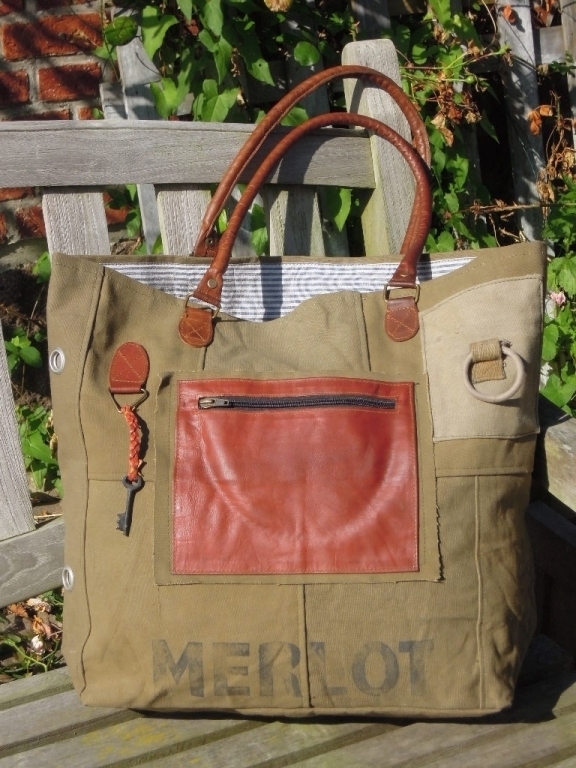 Big Shopping Tasche, Merlot, Vintage Canvas Bags
