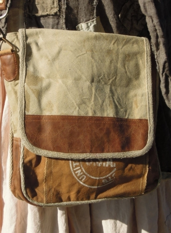 Schultertasche USA, Vintage Canvas Bags
