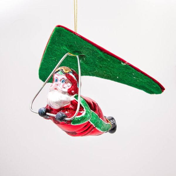 Goodwill Paragliding Santa aus Glass, 17,5 cm