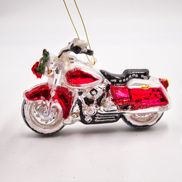 Goodwill Weihnachts-Motorrad aus Glass, 13 cm