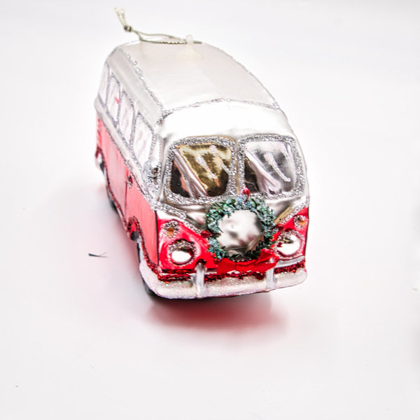 Goodwill Weihnachts-Auto aus Glass mit Glitter, 14 cm