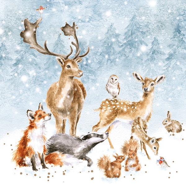 Wrendale Weihnachtskartenset mit Waldtieren "Winter Wonderland"