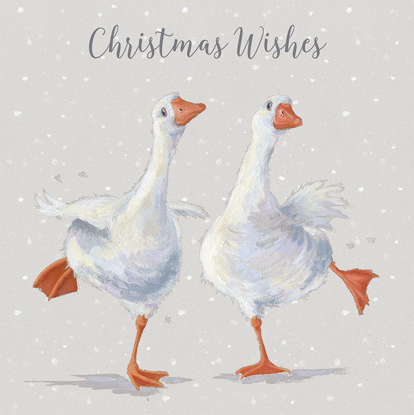 Wrendale Luxus Weihnachtskartenset mit tanzenden Gänsen