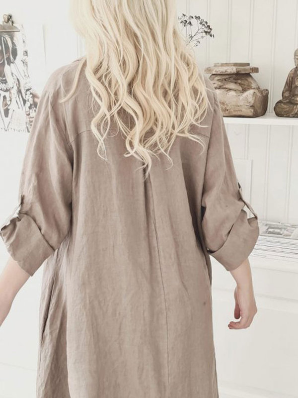 ByPias Bohemiana Kleid / Dress Fool for Love, Leinen in taupe
