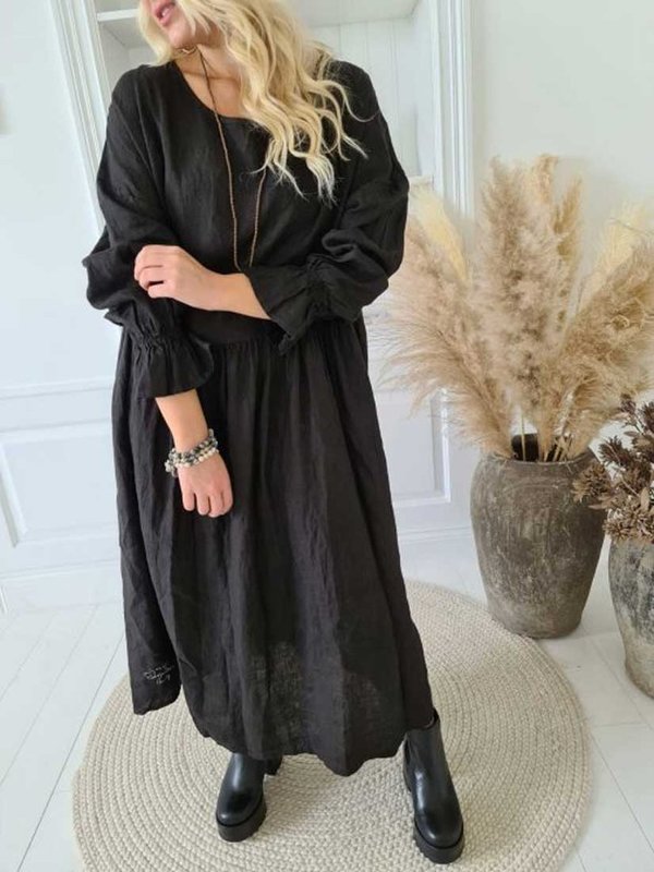 ByPias Bohemiana  Kleid / Dress Bohemian Dream, Leinen in black