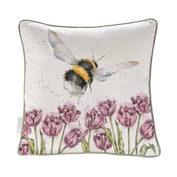 Wrendale Designs, Kissen 40 x 40 cm mit Biene + Blumen