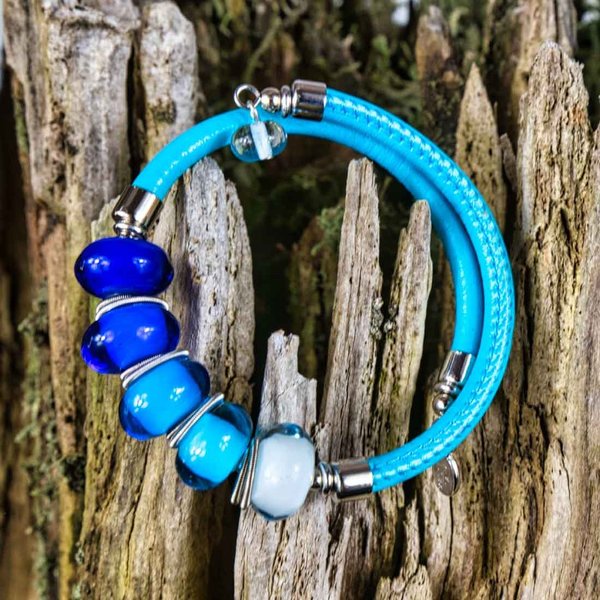 DriftwoodRose - Armband Blue Dreams aus Muranoglas