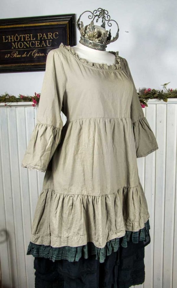 Les Ours Kleid Libertine aus Baumwolle in taupe, Sale vorher € 249,-