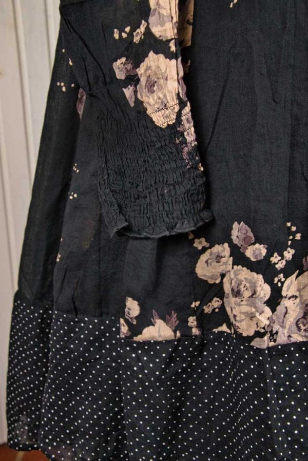 Les Ours Tunika Simonette aus Baumwolle in fleurs noir und pois, Sale vorher € 259,-