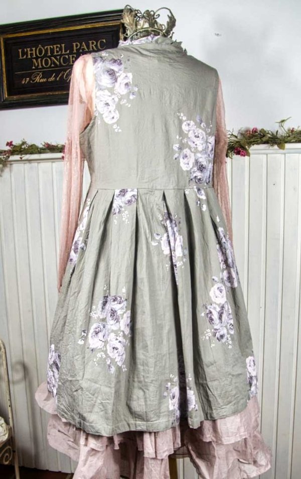 Les Ours Kleid Julia aus Baumwoll-Popeline in fleurs taupe, Sale vorher € 239,-