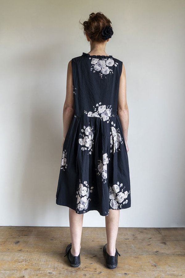 Les Ours Kleid Julia aus Baumwoll-Popeline in fleurs noir, Sale vorher € 239,-