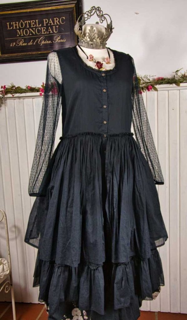 Les Ours Kleid Azelice aus Organza in noir, Sale vorher € 289,-