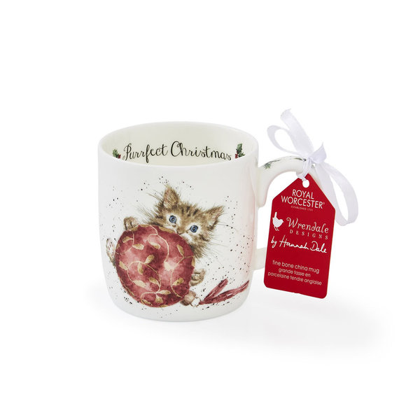 Wrendale Royal Worcester Tasse "Purrfect Christmas" Kitten