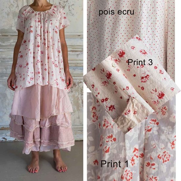 Les Ours Bluse Evy, Baumwoll-Voile, Pois ecru