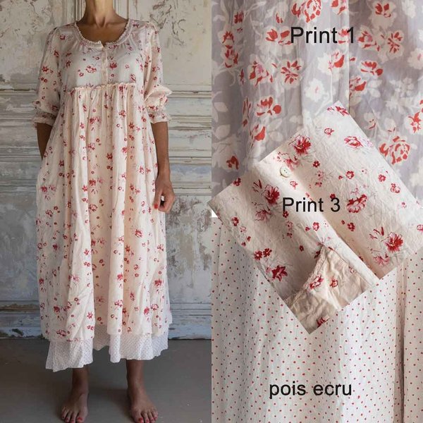 Les Ours Kleid Assia aus Baumwolle, pois ecru, SALE