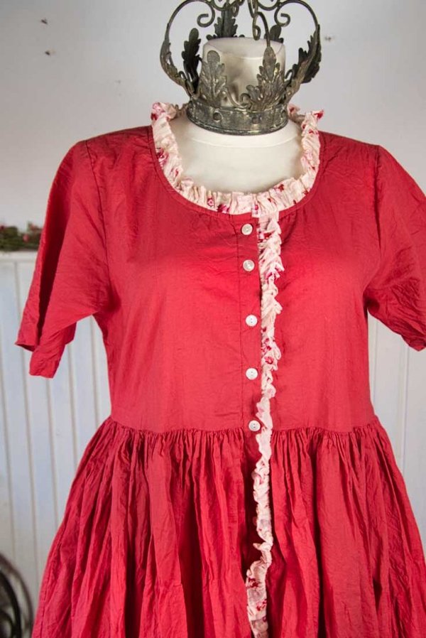 Les Ours Kleid Sonia aus Baumwolle, framboise, SALE