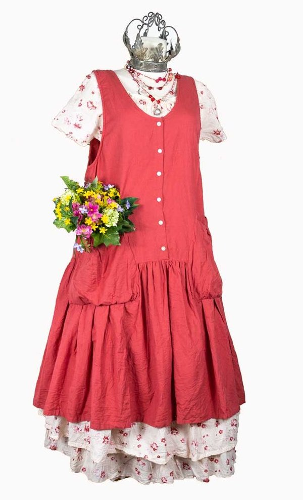 Les Ours Kleid Ina aus Baumwolle, framboise, SALE