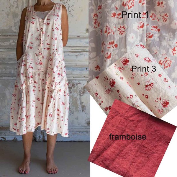 Les Ours Kleid Ina aus Baumwolle, framboise, SALE