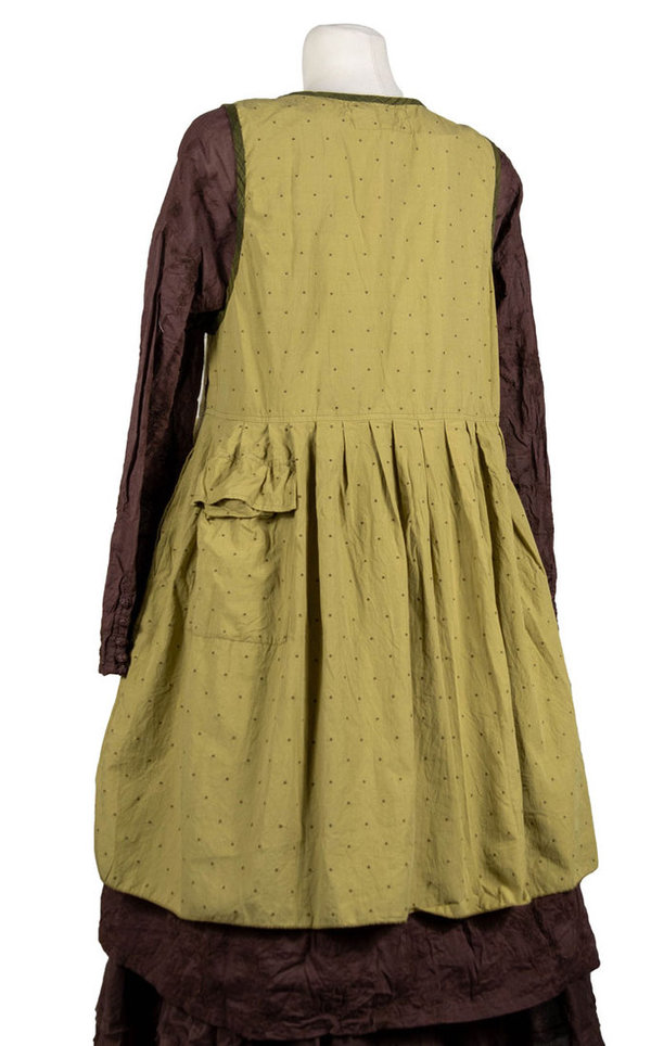 Les Ours Kleid Florette, Baumwolle bronze, gestickte Punkte, SALE