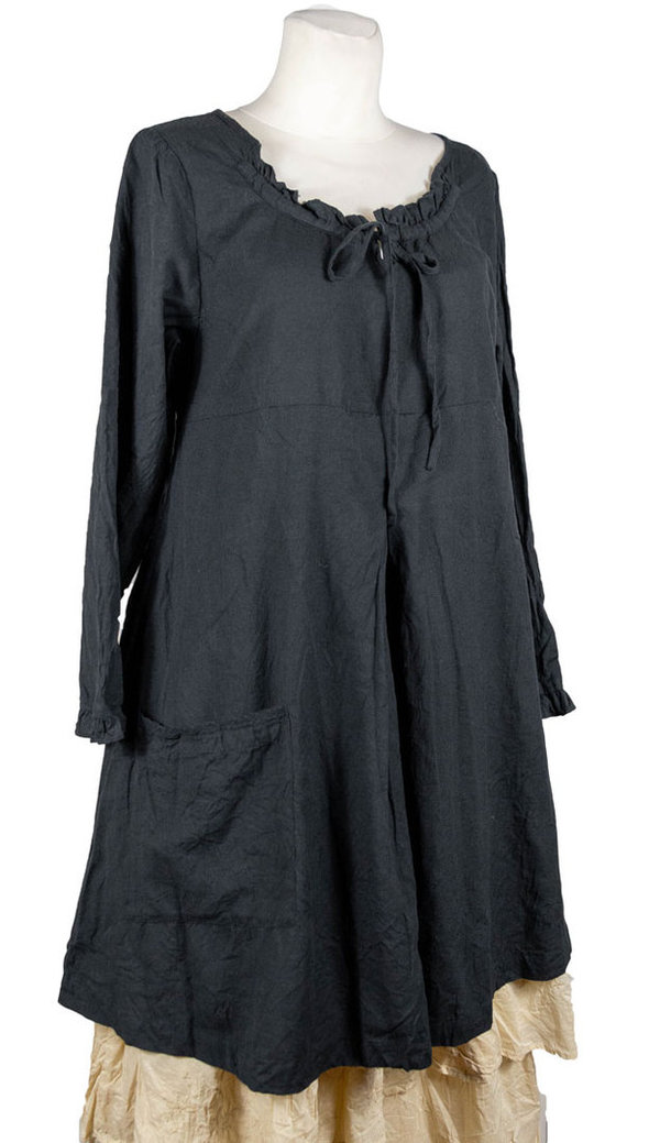 Les Ours Kleid Adalie aus Baumwolle in noir, SALE
