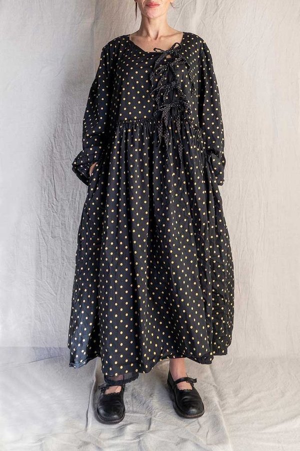 Les Ours Kleid Brune aus Baumwolle in gros pois bronze, SALE