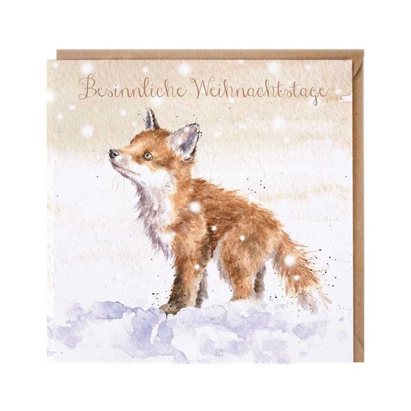 Wrendale Weihnachtskarte mit Fuchs "Let it Snow" mit Umschlag