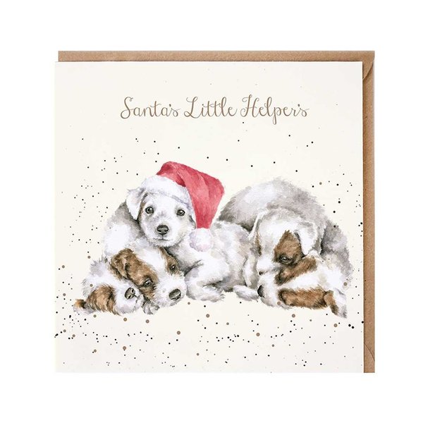 Wrendale Weihnachtskarte "Santa´s little Helpers", Hundewelpen