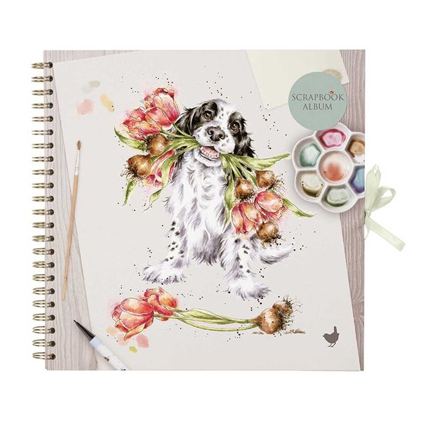 Wrendale Scrapbook Album "Blooming with Love" - Hund mit Blumenstrauß