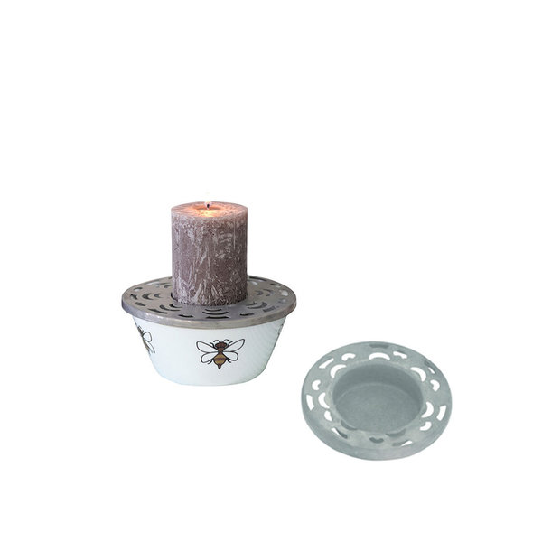 Krasilnikoff Kerzen Deckel für Schale / Schüssel aus Metall für Stumpenkerzen