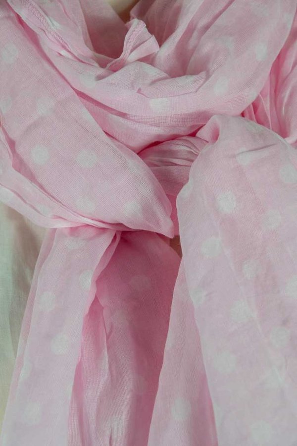 Krasilnikoff Schal pink mit weißen Punkten,  Baumwolle