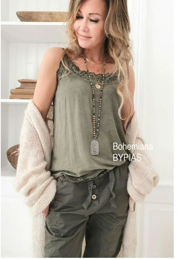 ByPias Bohemiana Top Nicole aus Viscose in olive