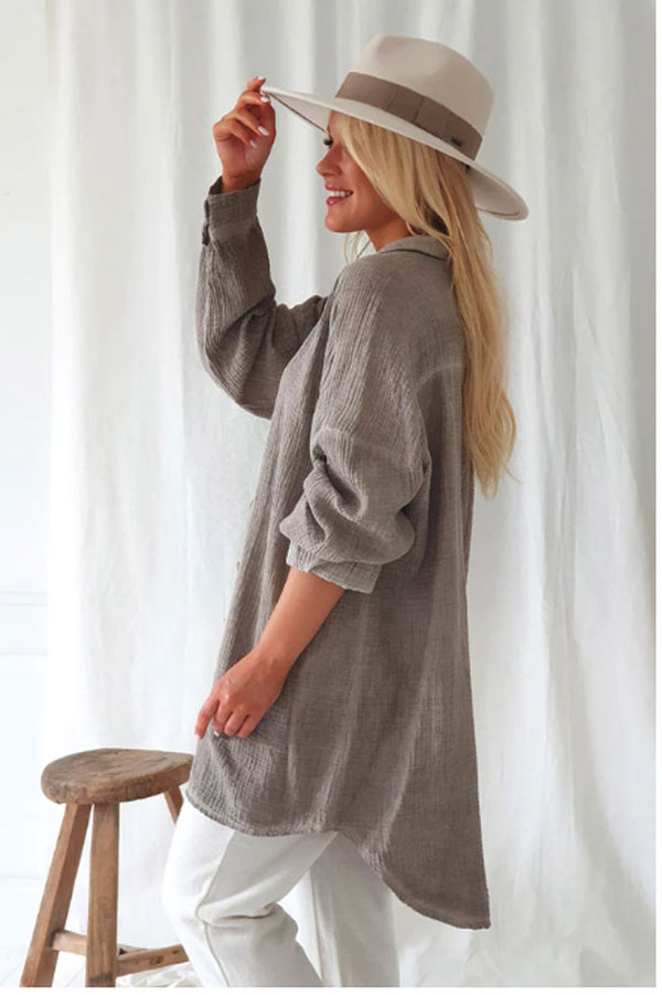 ByPias Bohemiana Bluse Softness aus Baumwolle in taupe