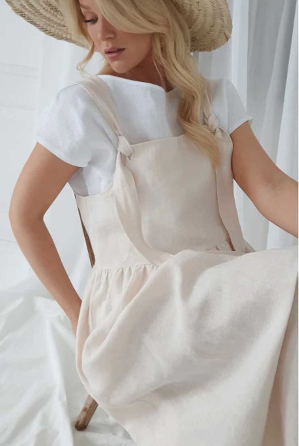 ByPias Kleid Florence aus Leinen in cream