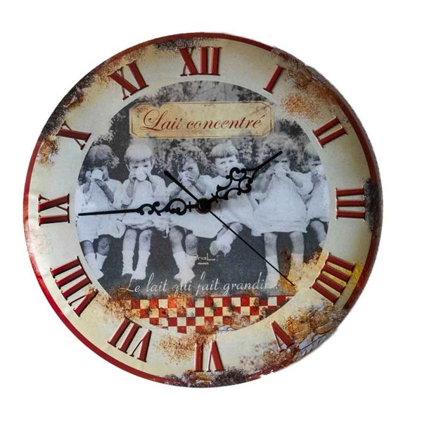 Orval, Uhr "Lait Concentre" Metall im vintage Look