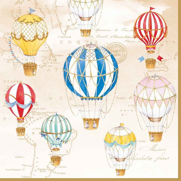 Easy Life, Papierservietten "Air Balloons", bunte Heißluftballoons