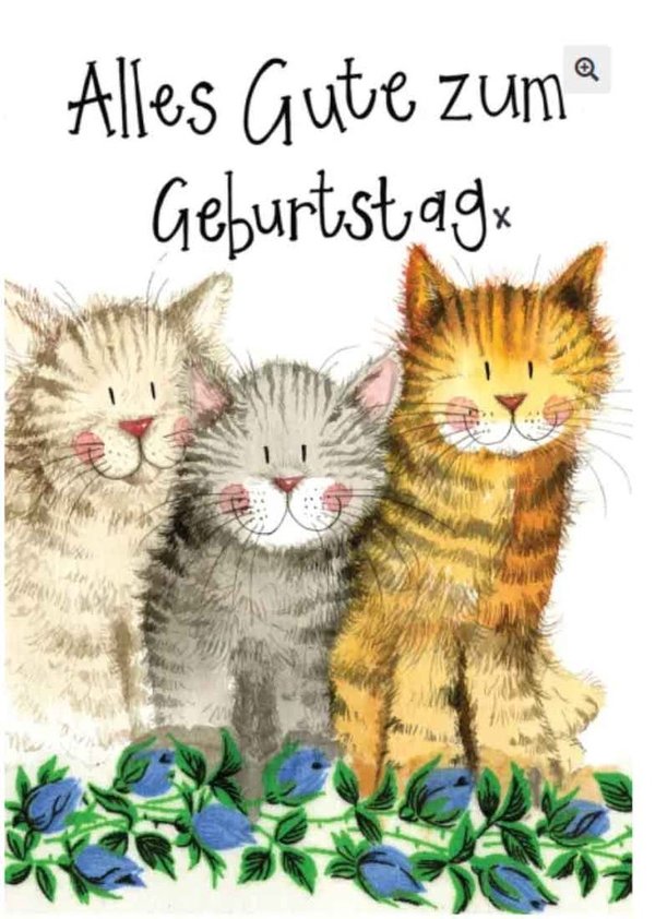Alex Clark Geburtstag Karte "The Three Amigos" mit Katzen